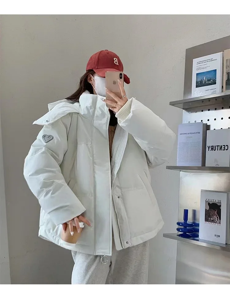 2024 Winter warm lässig lose Parkas Damen Daunen Baumwoll jacke Mäntel solide übergroße elegante weibliche weiche dicke Puffer Jacken