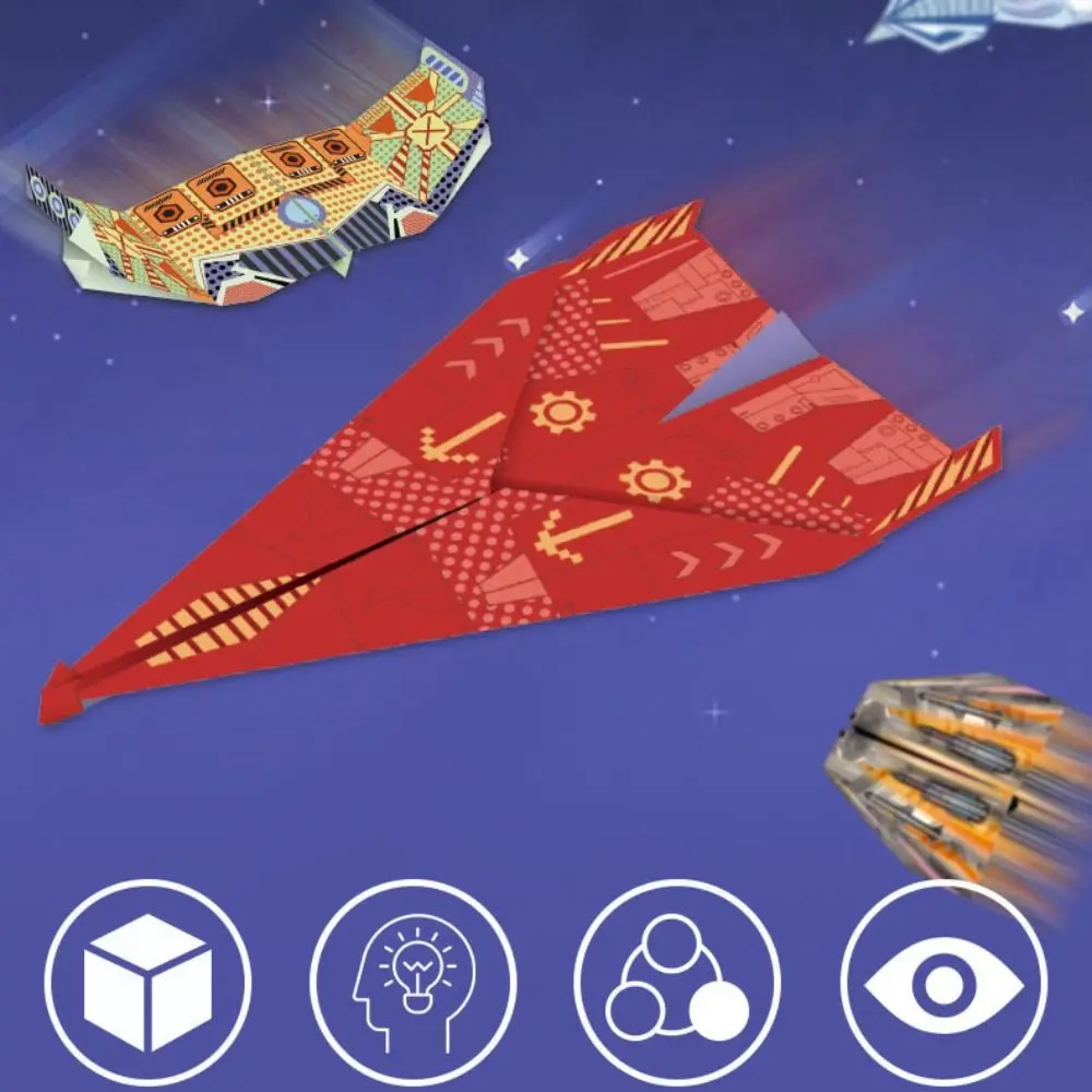 Zestaw Papieru Ręcznie Robionego Kolorowy Papier Sztuka Nauka Montessori Samolot Origami Zestaw Składany 3D Wszechstronny Papierowy Samolot Zabawka