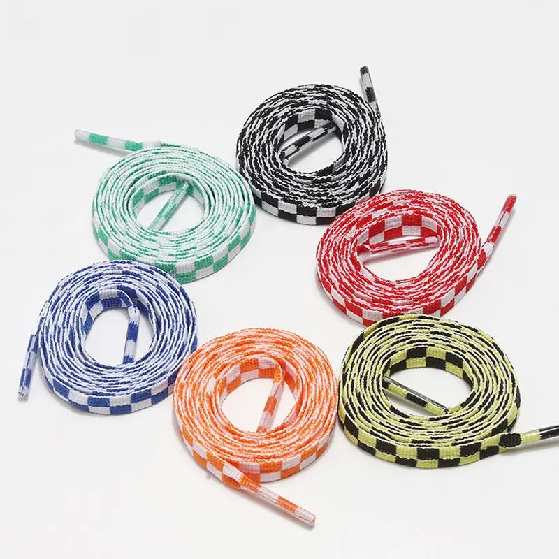 1 زوج متقلب شبكة أربطة الحذاء المسطحة رباط الحذاء موضة حذاء رياضة أربطة أحذية ملونة Shoestring الطباعة أشرطة أربطة الحذاء جلد