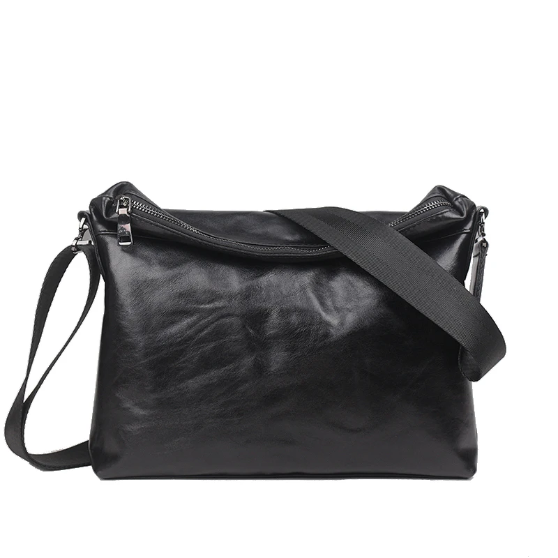 

Leather Men's Crossbody Bag Casual Single oulder Bag Cowhide Top Layer Soft Leather Motorcycle Sle Leisure Tote Bag