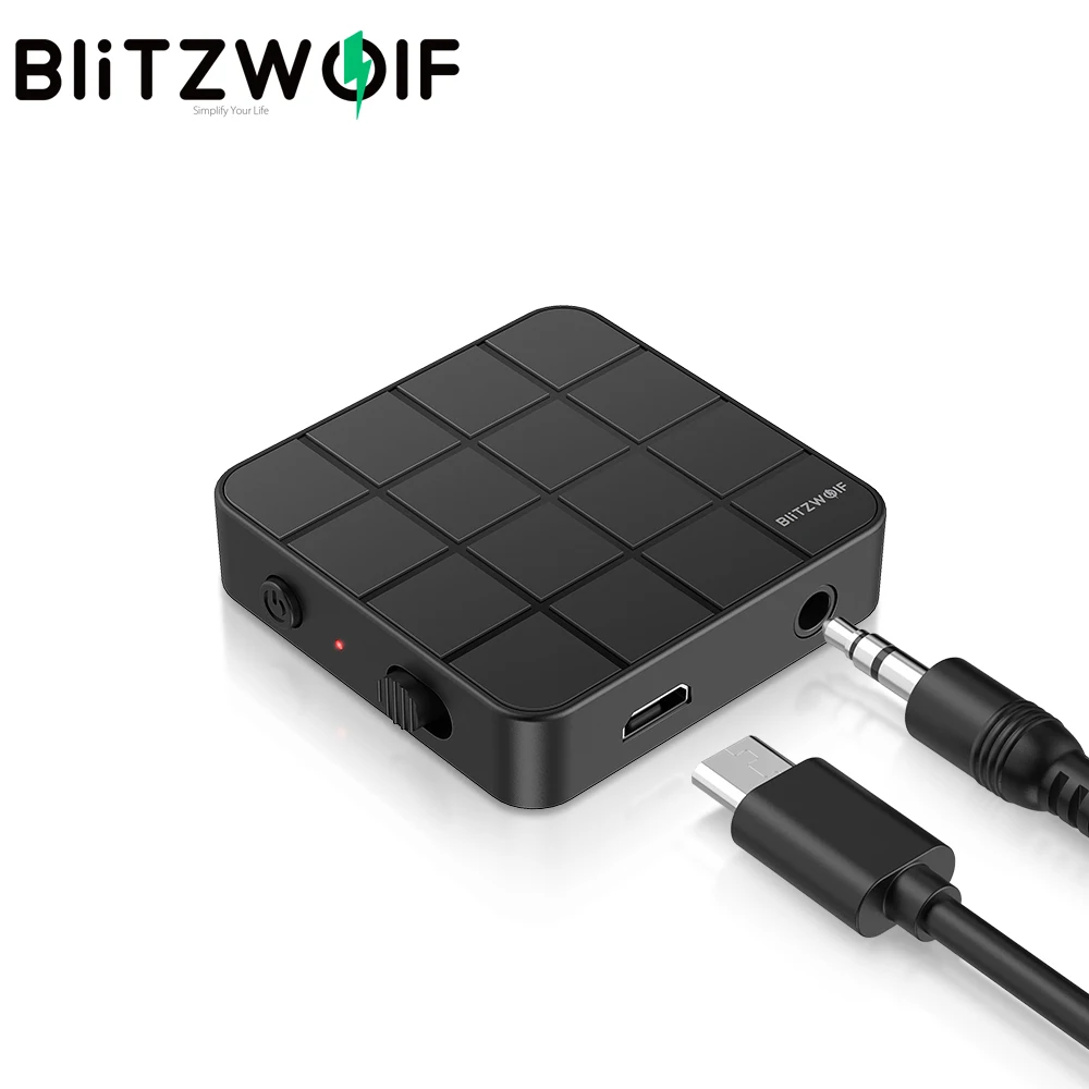 

BlitzWolf BW-BL2 2 в 1, беспроводной Bluetooth5.0-приемник-передатчик, мини-портативный 3,5 мм Aux Bluetooth-адаптер для ПК, ТВ, наушников