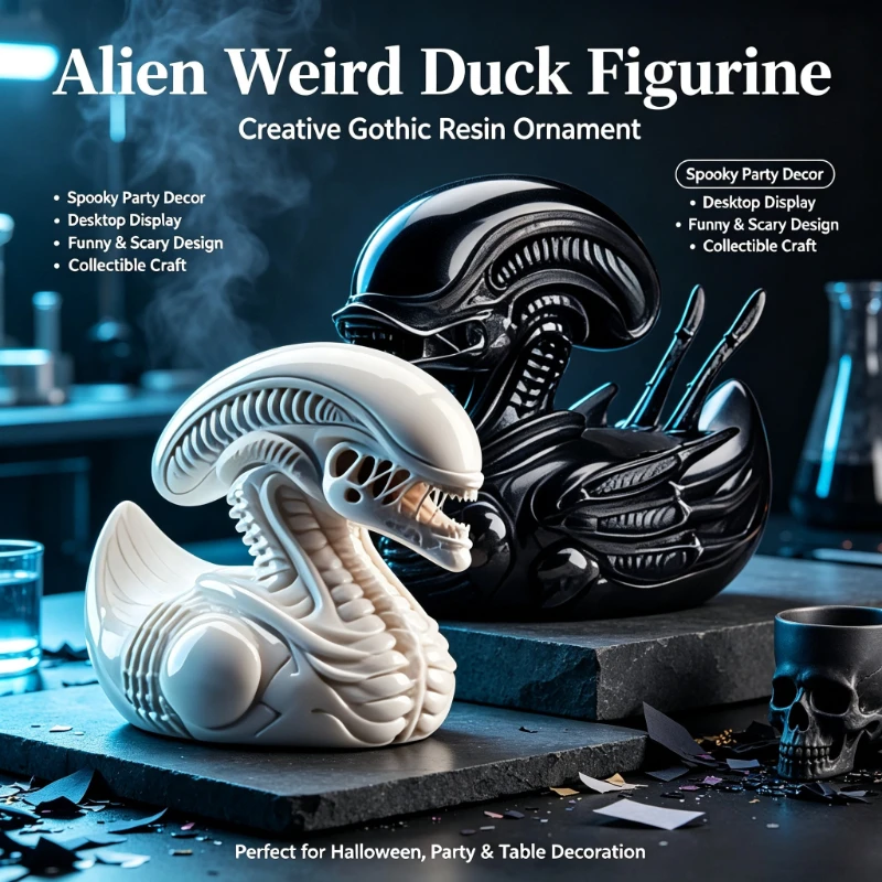 Creative Imaginative Alien Duck Resin Figurine Evil Funny Party Desktop Decoration Craft Home Office Decor Miniature Model Toy