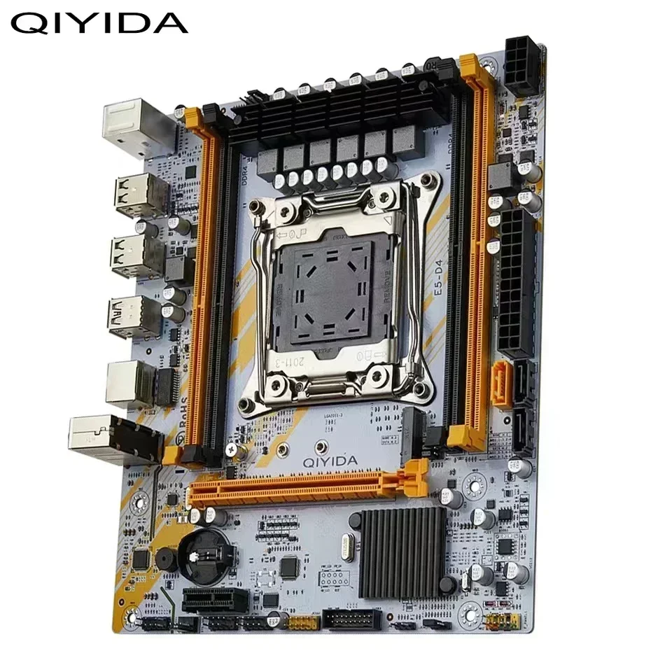 Qiyida X99 Motherboard E5D4 LGA2011-3 PCI USB3.0 M.2 SSD SATA3 Support 4x DDR4 RECC NON-ECC Memory and Xeon E5 V3 V4