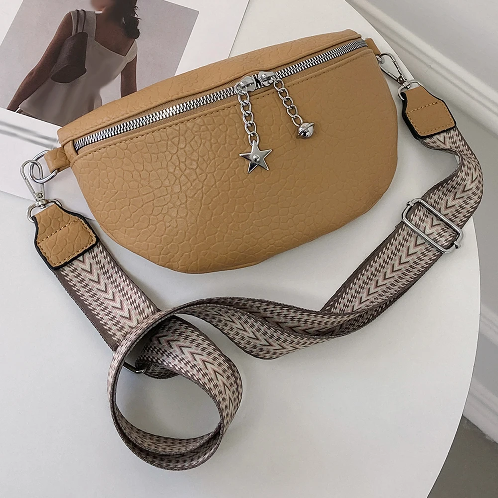 Bolsa ajustável de couro PU para mulheres, bolsa crossbody para viagem, caqui, moda