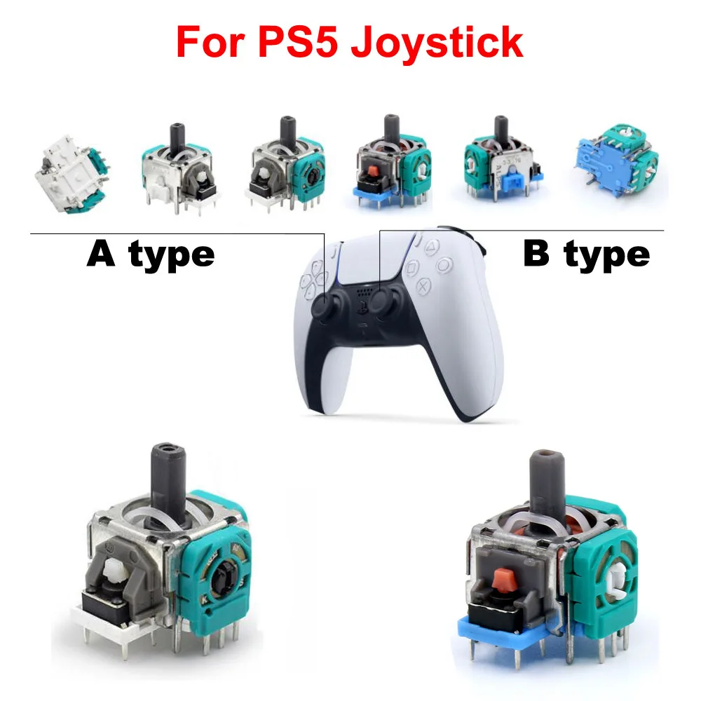 

2pcs Blue/White 1pair Replacement Right Left Joystick for PS5 Controller 3D Analog Thumb Stick for PS 5 Dual Sense