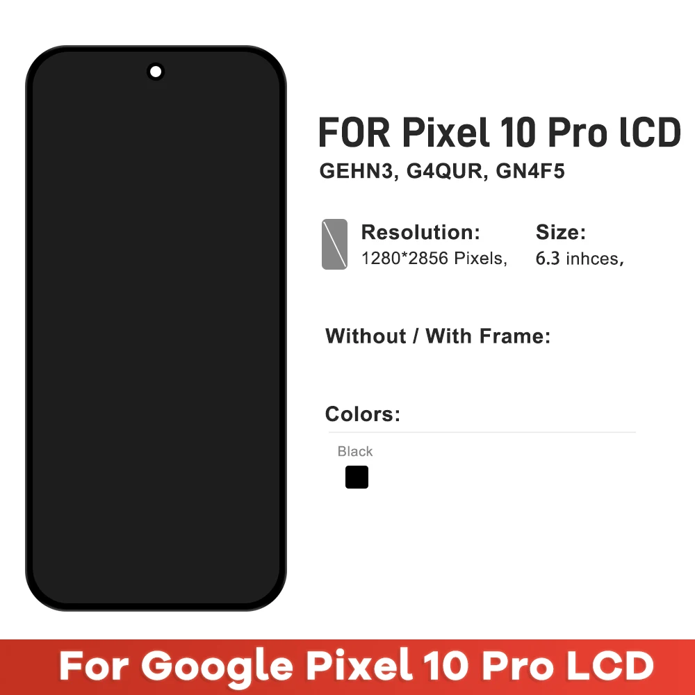 6.3'' AMOLED For Google Pixel 10 Pro LCD Display Touch Screen GEHN3 G4QUR GN4F5 High Quality Replacement parts