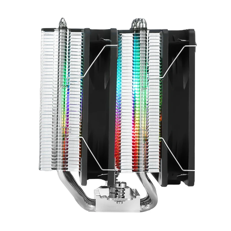 HNHU Nickel Plated 6 Copper Tube Twin tower 120mm Argb Fan Server CPU Cooler Compatible 18xx 1700 1200 115x 2011 x79 x99 AM4 AM5 - Image 6
