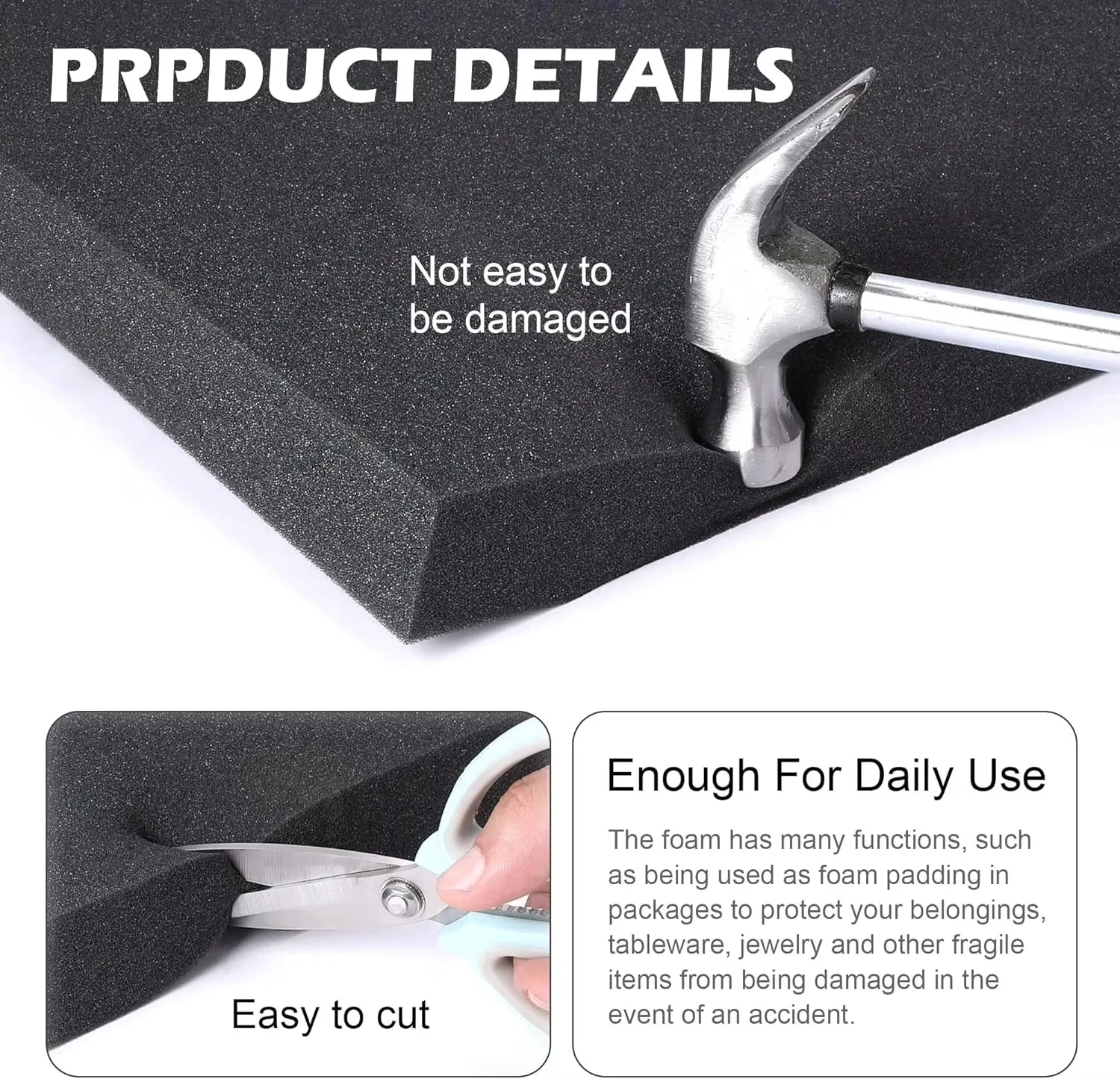 Toolbox Shadow Foam High Density Foam Pad Shock-Absorbing Sponge Gasket For Hard Case And Flight Case Tools Organizer 50x50cm