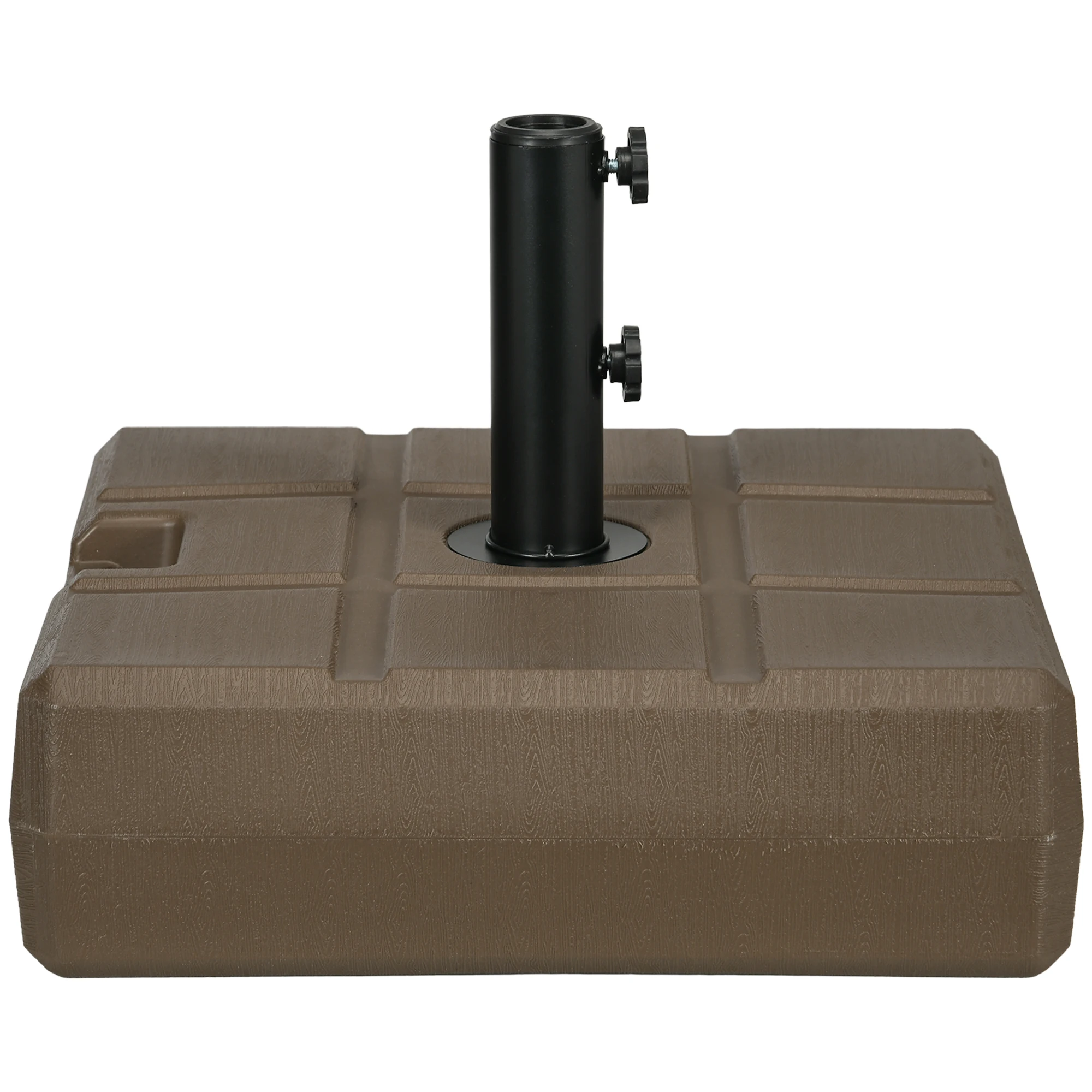 

Garden Umbrella Base with Padded and Handle, Made for HDPE and Steel, 49x49x36.5 cm- Brown.