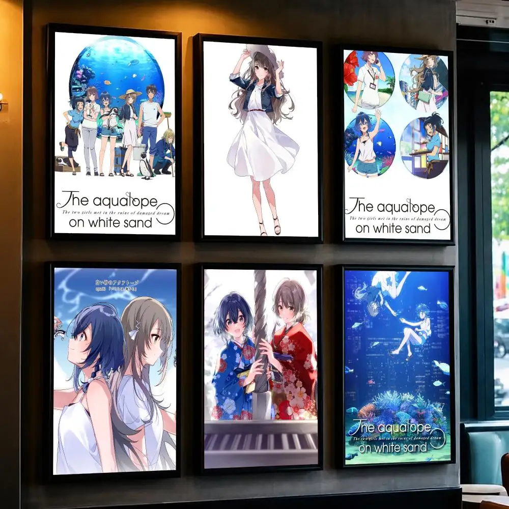 anime T-The Aquatope on White Sand-D Poster Decorative Wall Art Sticker for Cafe Office Bedroom and Living Room