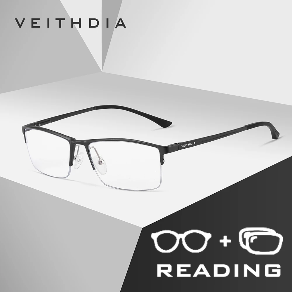 

VEITHDIA Anti Blue Ray Reading Glasses Aluminum Frame Polycarbonate Lens +1.00 +1.50 +2.00 +2.50 Suitable For Male Female R8767