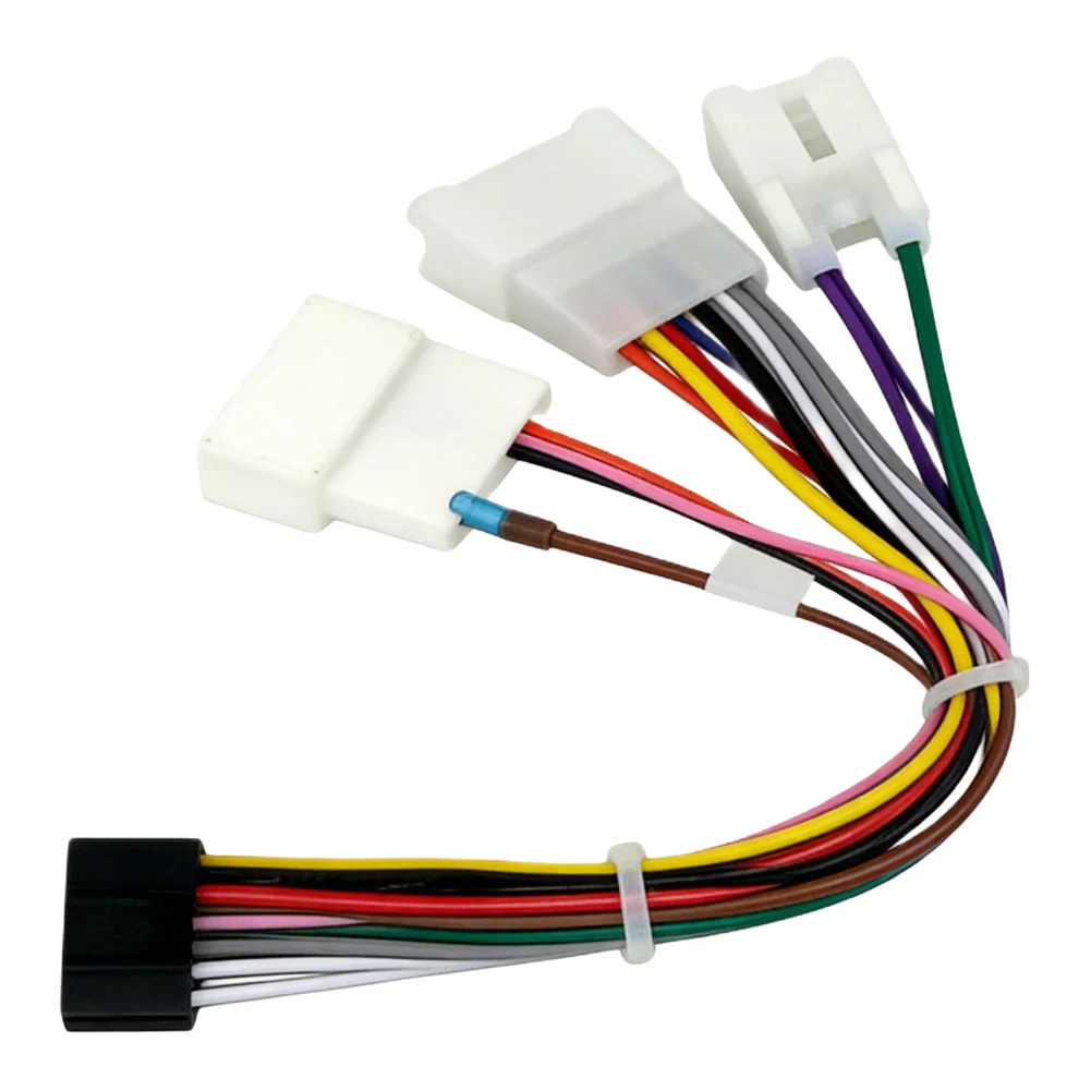 Car Stereo Cable 16Pin Wiring Harness ABS Material For Radio Installation Compatible With Sedan Models Black Car Radio Upgrade