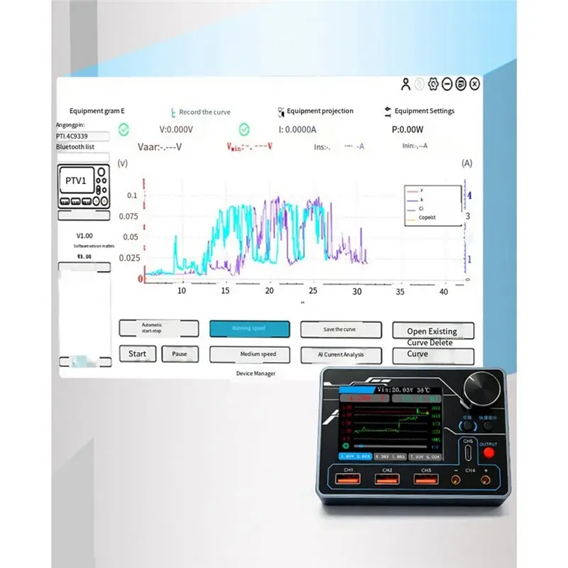 ABXF-Precision Multi-Channel For Phone Motherboard Repair PD AI Smart Power Supply Current Meter Tester PTV1 0.1MA Resolution