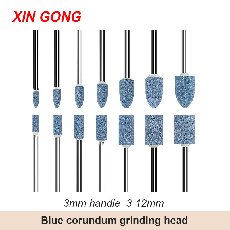 

XINGONG 10pcs Blue Corundum Polishing Head Wheel Head Abrasive Mounted For Dremel Rotary Power Tools Stone Wheel Accessories
