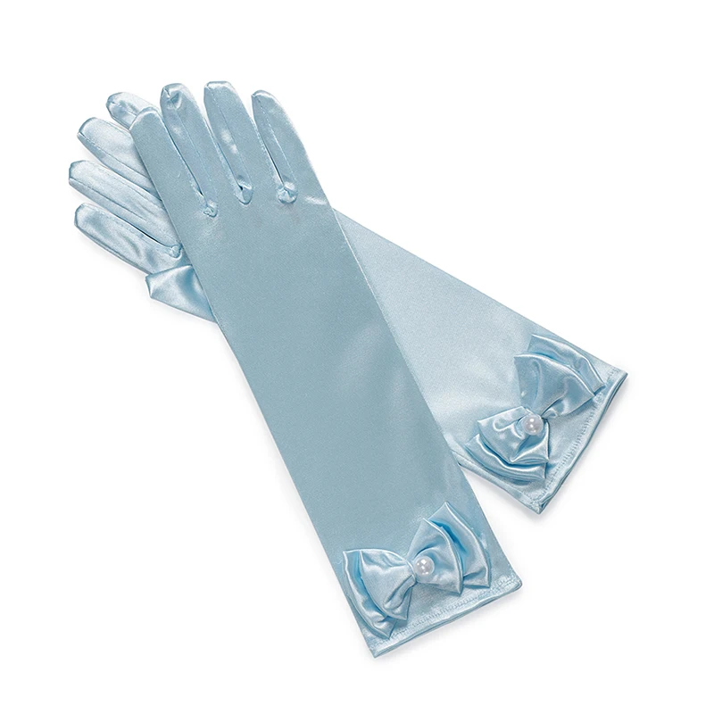 2022 mädchen Prinzessin Cosplay Handschuhe Kleid Up Zubehör Druck Bogen Handschuhe Spitze Handschuh Kinder Fee Rolle Spielen Versorgung