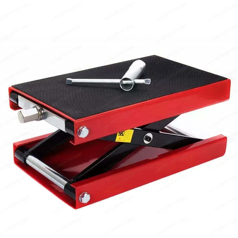 Heavy Duty Motorcycle Lift Stand, Adjustable Height Scissor Jack Platform for Garage Workshop Universal Fit