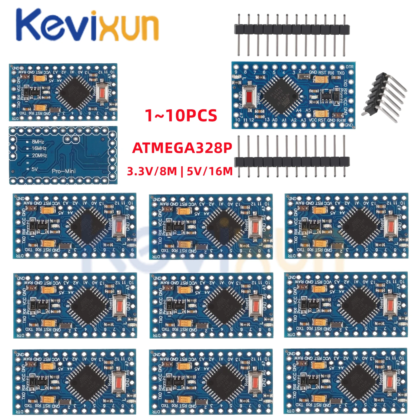 1-10PCS Pro Mini 328 Mini ATMEGA328P ATMEGA328 Module 5V 16MHz Development Board 3.3V 8MHz Electronic Building Block for Arduino