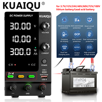 KUAIQU DC Power Supply 30V 10A,Adjustable Switching Regulated DC Bench Power Supply,12V 24V 48V 60V 120V Intelligent Charging