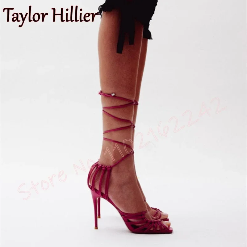 

Sexy High Heels Gladiator Square Head Stiletto Heels Cross Straps Office High Heels Party Daily Sexy Sandals New Summer 2025 46
