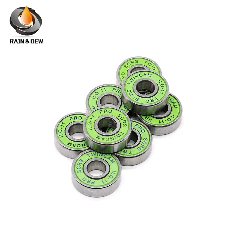 8PCS 608-2RS ILQ-11 Green 8x22x7mm Skateboard Bearing for roller Skates 608-2rs Inline Skate Bearing