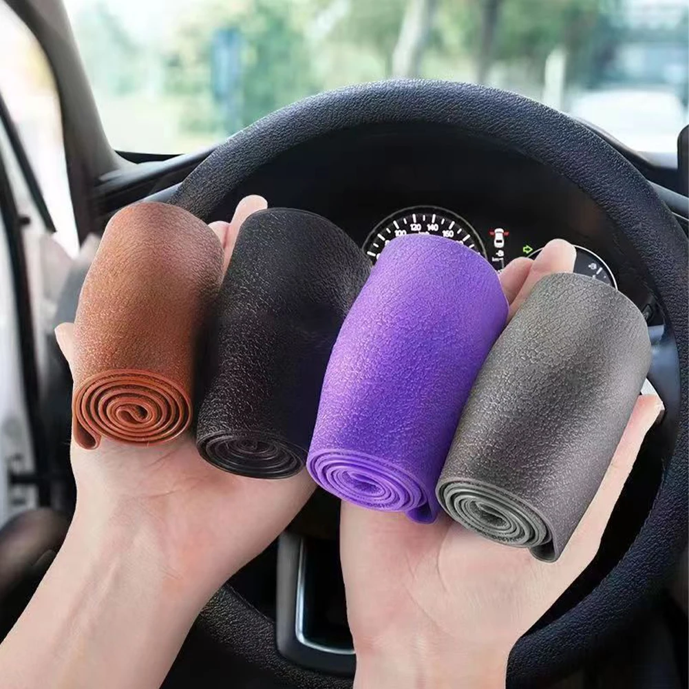 Universal Car Silicone Steering Wheel Cover Elastic Non-Slip Cover For 36-40cm Steering Wheel Multi Color Car Decor Accessories