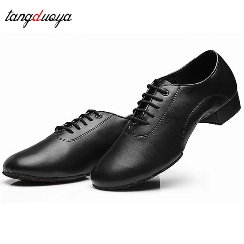 المهنية أحذية الرقص اللاتينية الرجال السود كعب منخفض الارتفاع 2.5 سنتيمتر الحديثة التانغو قاعة الرقص الأحذية القياسية/أحذية السالسا الجاز