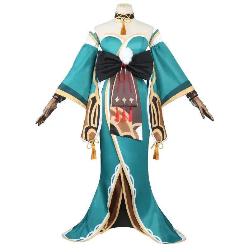 Anime Uniform Game Genshin Impact Gorou Geo Bow Ivitation Miss Hina Party Dress Cosplay Costume Halloween Men Women Carnival Cos