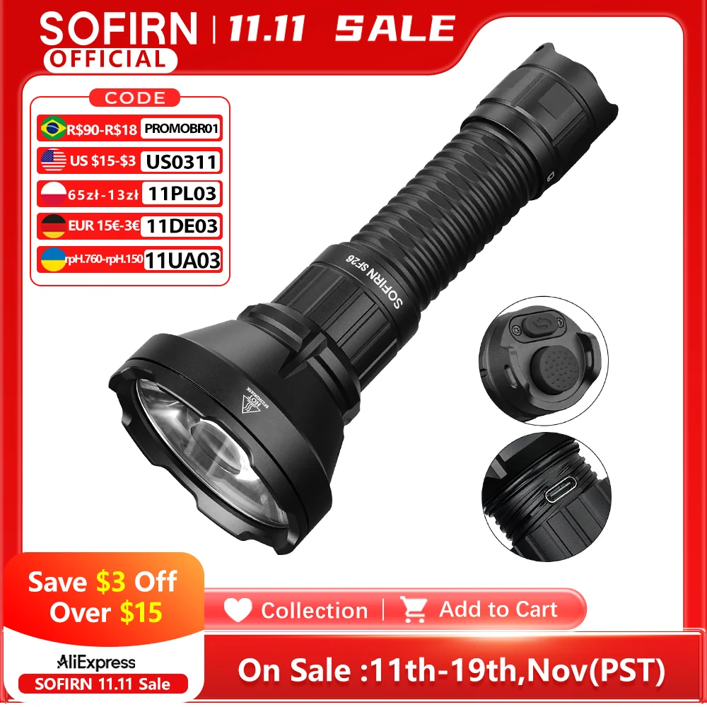 yZ[zSofirn SF26 21700 pd 2000lm 964 [g USB C [dg[`_ue[XCb` IPX-8