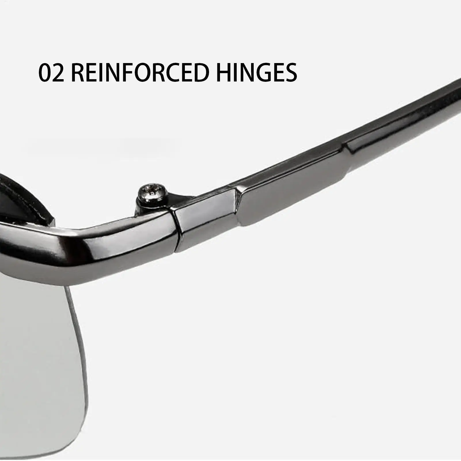 Photochrome Schutzbrille, Übergangs-Sonnenbrille für Herren, Blendschutz, polarisierte Fahrbrille, UV400-Schutz für Herren, zum Angeln – Detail 9