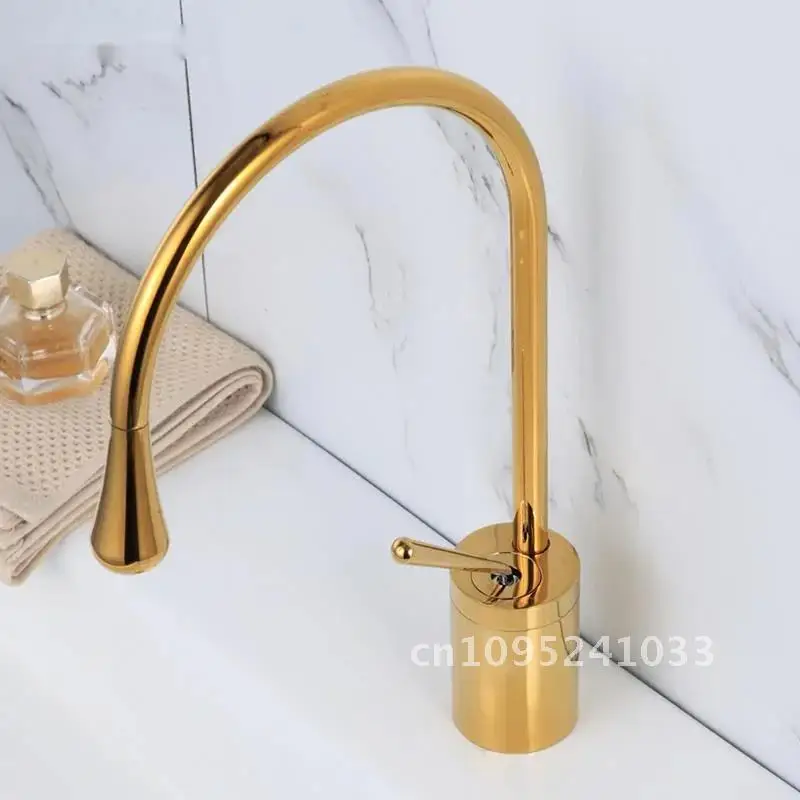 Allcopper Nordic Faucet Light Luxury Bathroom Washbasin Mixer Rotation Mixer And Hot Cold Simple Frap Bath