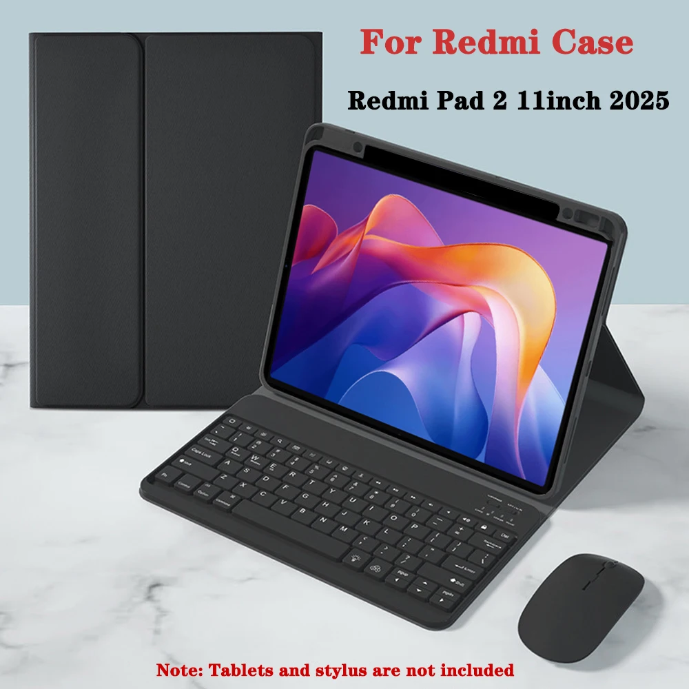 

Tablet Case for Redmi Pad 2 11 lnch 2025,Detachable Bluetooth Keyboard Cover for Xiaomi Redmi Pad 2 11 lnch