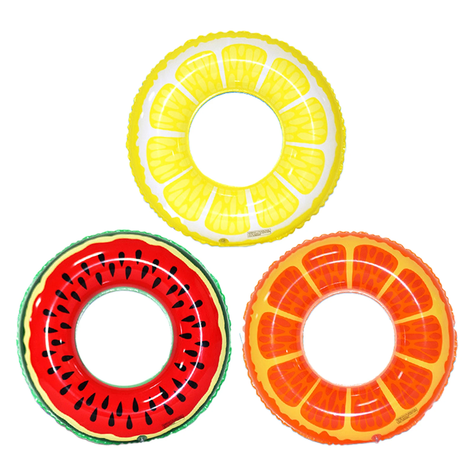 3PCS Fruit Pool Floats Watermelon Orange Lemon Swimming Rings Fun Toys For Adult