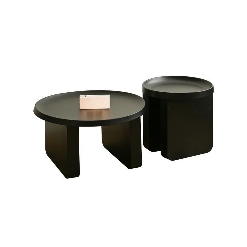 

Современная маленькая квартира, гостиная, круглый журнальный столик, комбинация размеров 2024, новый минималистичный металлический черный круглый стол