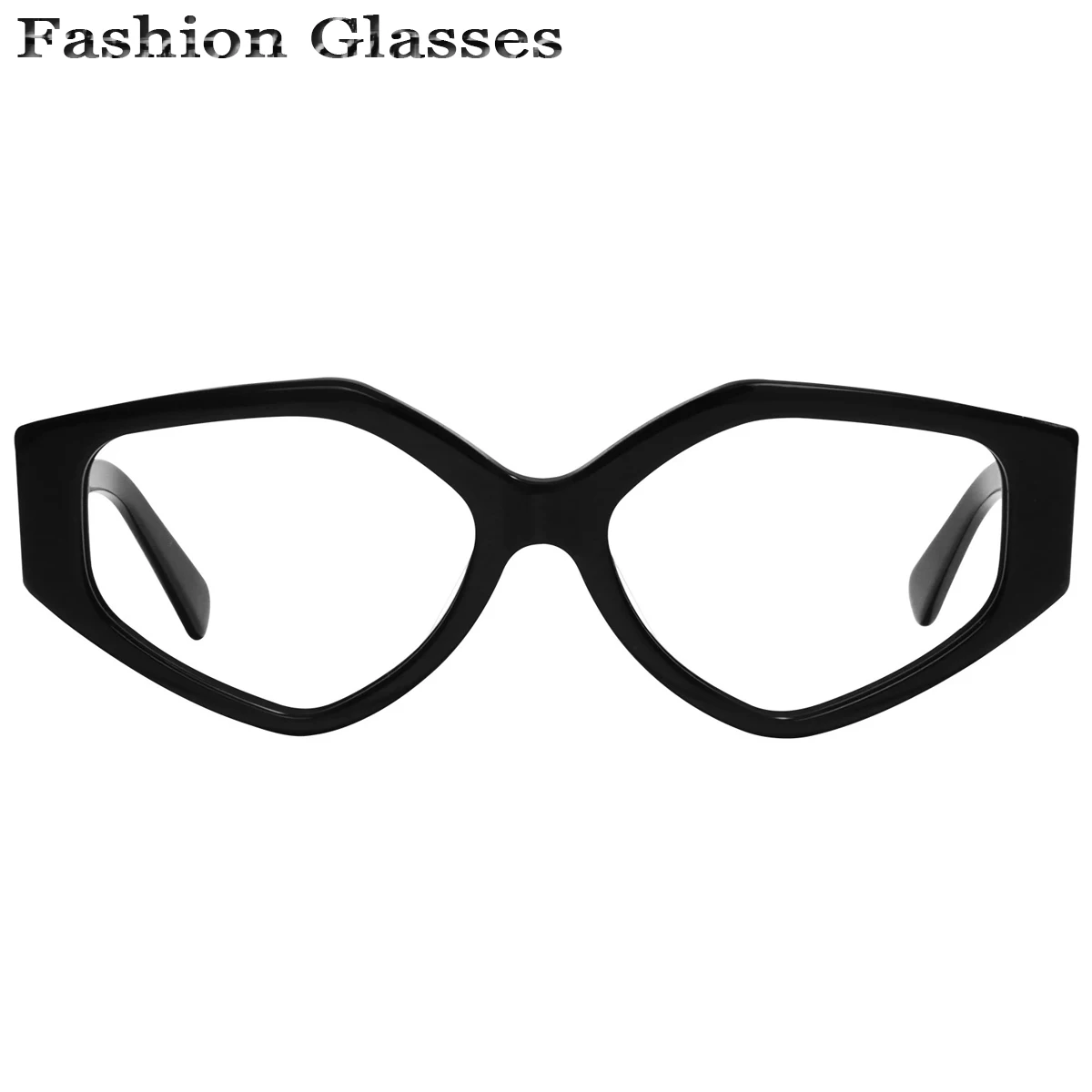 FYTOO Unisex Stylish Geometric Black Frames - Comfortable Acetate, Smooth Sleek Design, Great for Surprises, Removable Lenses.