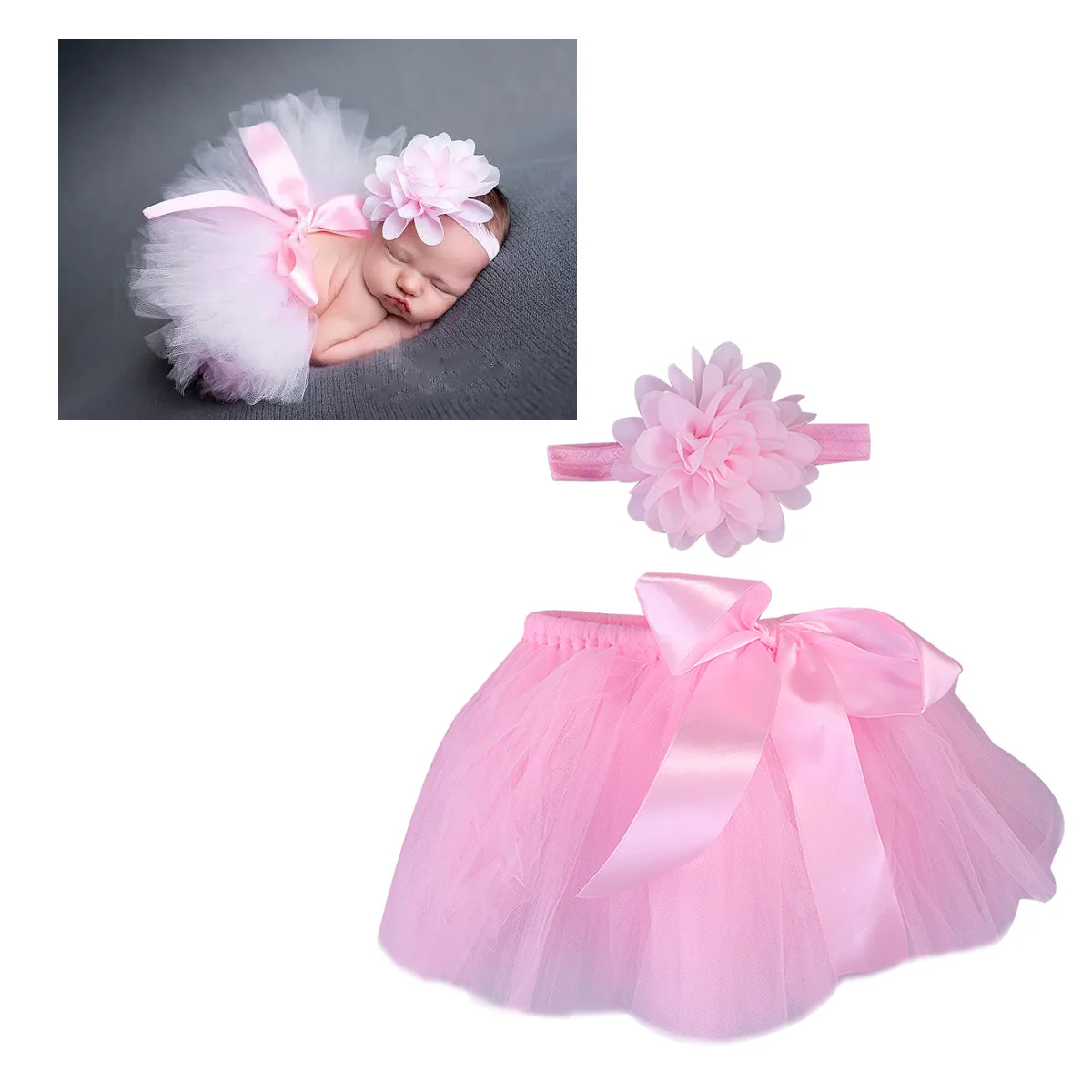 الوليد الرضع توتو تنورة الوردي القوس عقدة فستان الطفل التصوير الدعامة عقال الكروشيه ملابس الطفل الرضع توتو تنورة