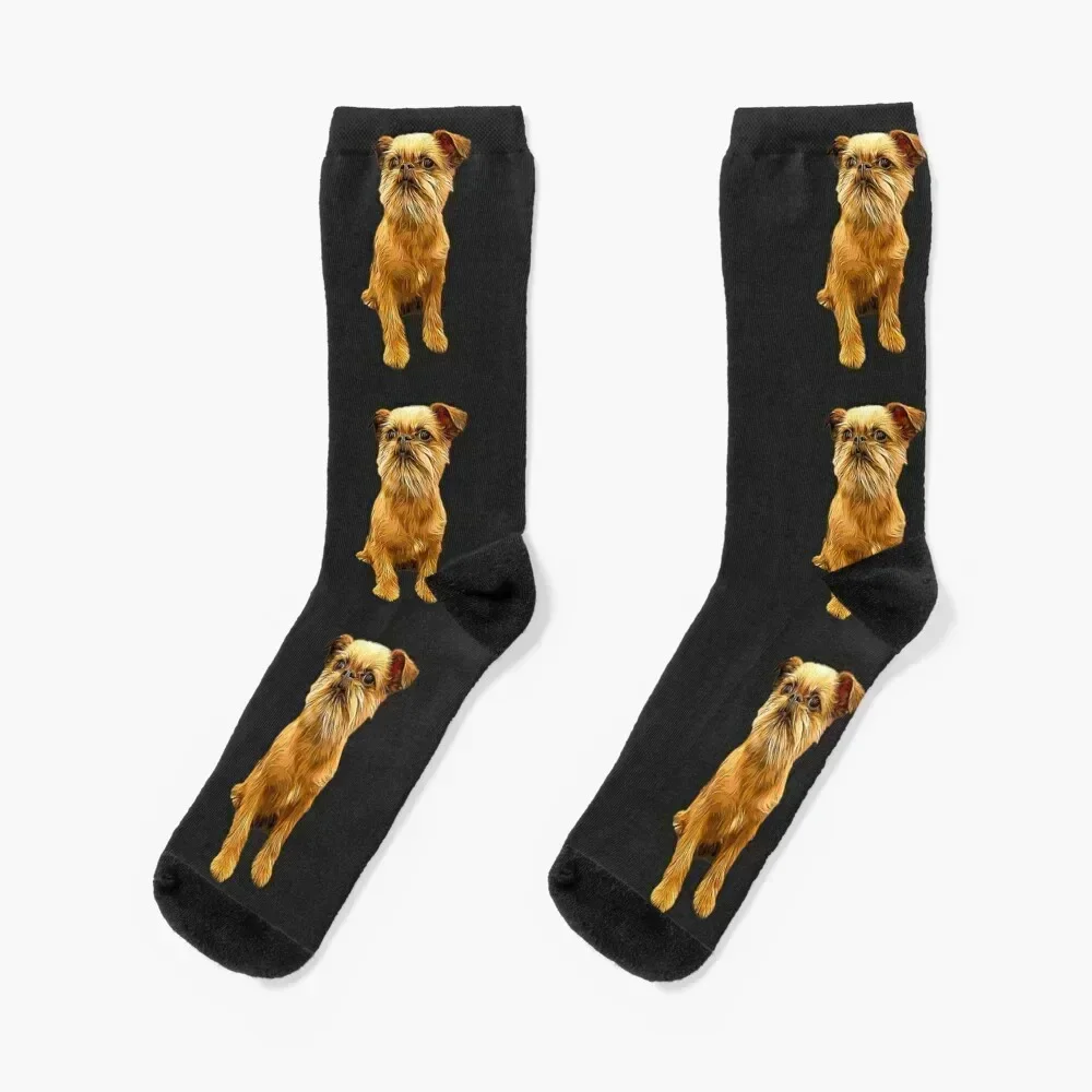 Brussels Griffon Bruxellois Cute Puppy Dog Socks cool hiking Argentina Socks Men Women's