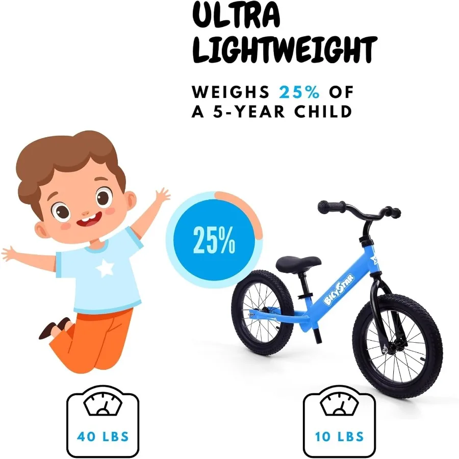 14 Inch Balance Bike for 3-6 Year Old No Pedals Air Rubber Tires Adjustable Height Pedalless Bicycle for Boys Girls Green