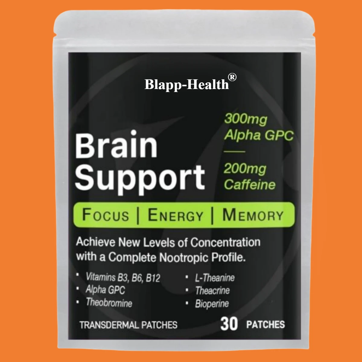

30 Patches Brain Support Transdermal Patches Energy, Memory And Brain Booster