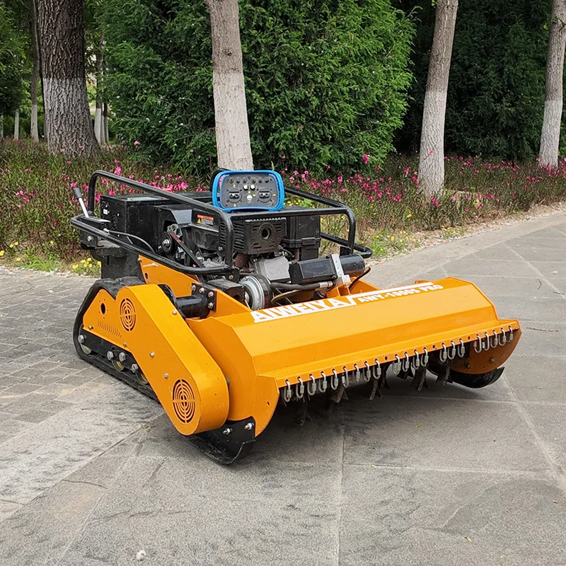 

Customized Heavy Duty Lawn Mower Petrol Crawler RC Industrial Grade Grass Mower For Farm Pasture Hillside flail mower