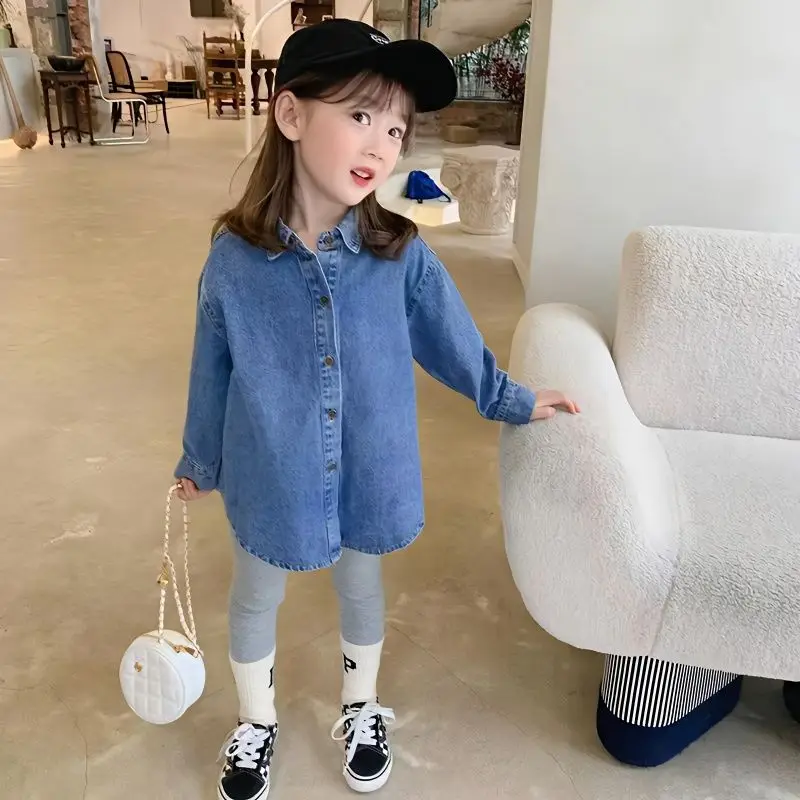 2026 new spring autumn summer Girls Kids Boys Denim shirt comfortable cute baby Clothes Children Clothing
