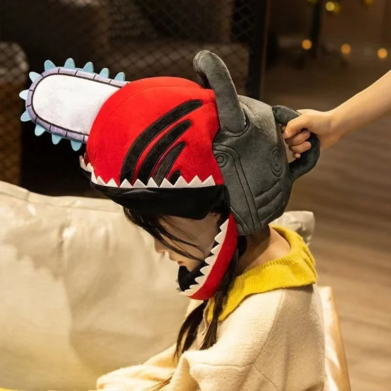 Anime Chainsaw Man Pochita Cosplay Pluche Speelgoed Warm Hoofd Bekledingen Anime Perifere Hoeden Halloween Carnaval Party Dress