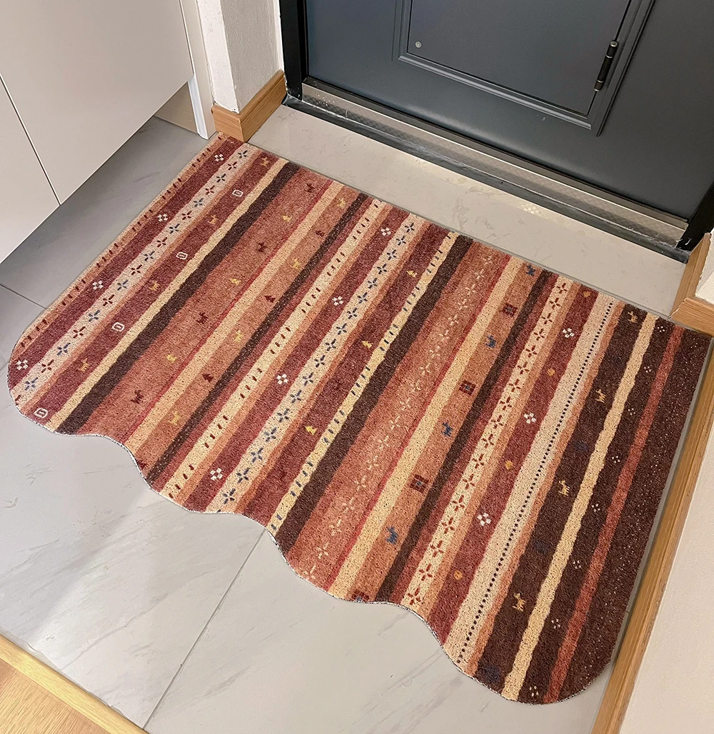 Boho Striped Door Mat, Entrance Doormat, Durable Absorbent Rug, Fallout Foot Mats,Customized Carpet,Muddy Dirt Resist Area Rug