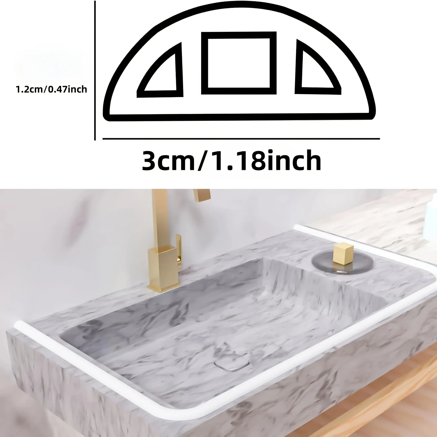 1/2M silicone splash baffle, self-adhesive foldable moisture barrier, suitable for wet and dry separation  Kitchen and bathroom