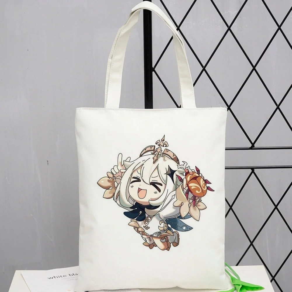 Genshin Impact tote bag bolsas de tela shopper einkaufstasche foldable shoulder  femme