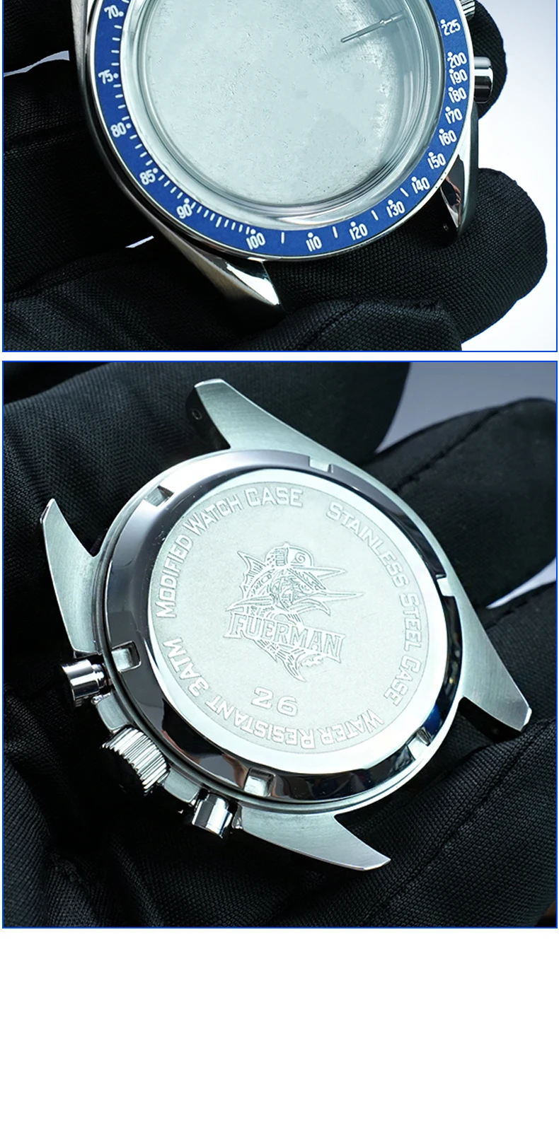 Stainless Steel Moon Watch Case Mod Kit for SWATCH & OMEGA Moonswatch 42mm Dial Metal Case Bracelet Watch Accessories NO Movemen