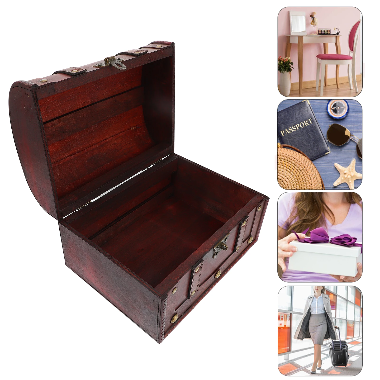

Treasure Chest Sundries Container Storage Organizer Case Vintage Jewelry Holder