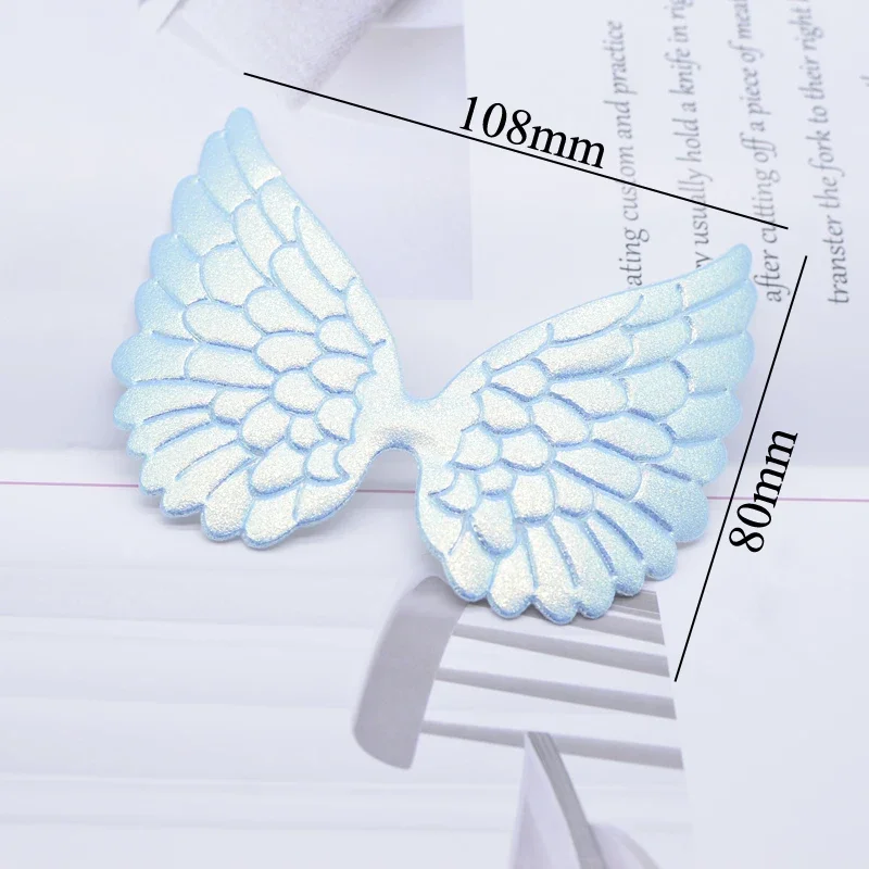 6Pcs/set 108*80mm Shiny Angel Wing Appliques Sided Home Decor Fairy Wing Patches DIY Bag Clothes Headwear Bow Tie Accessories