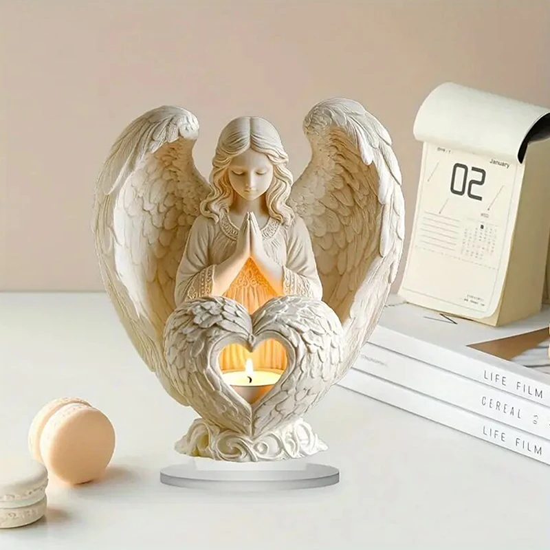 2d ornamento de anjo plano estátua decorativa de natal branco acrílico estátua de anjo ornamento de natal símbolo de pureza decoração de casa