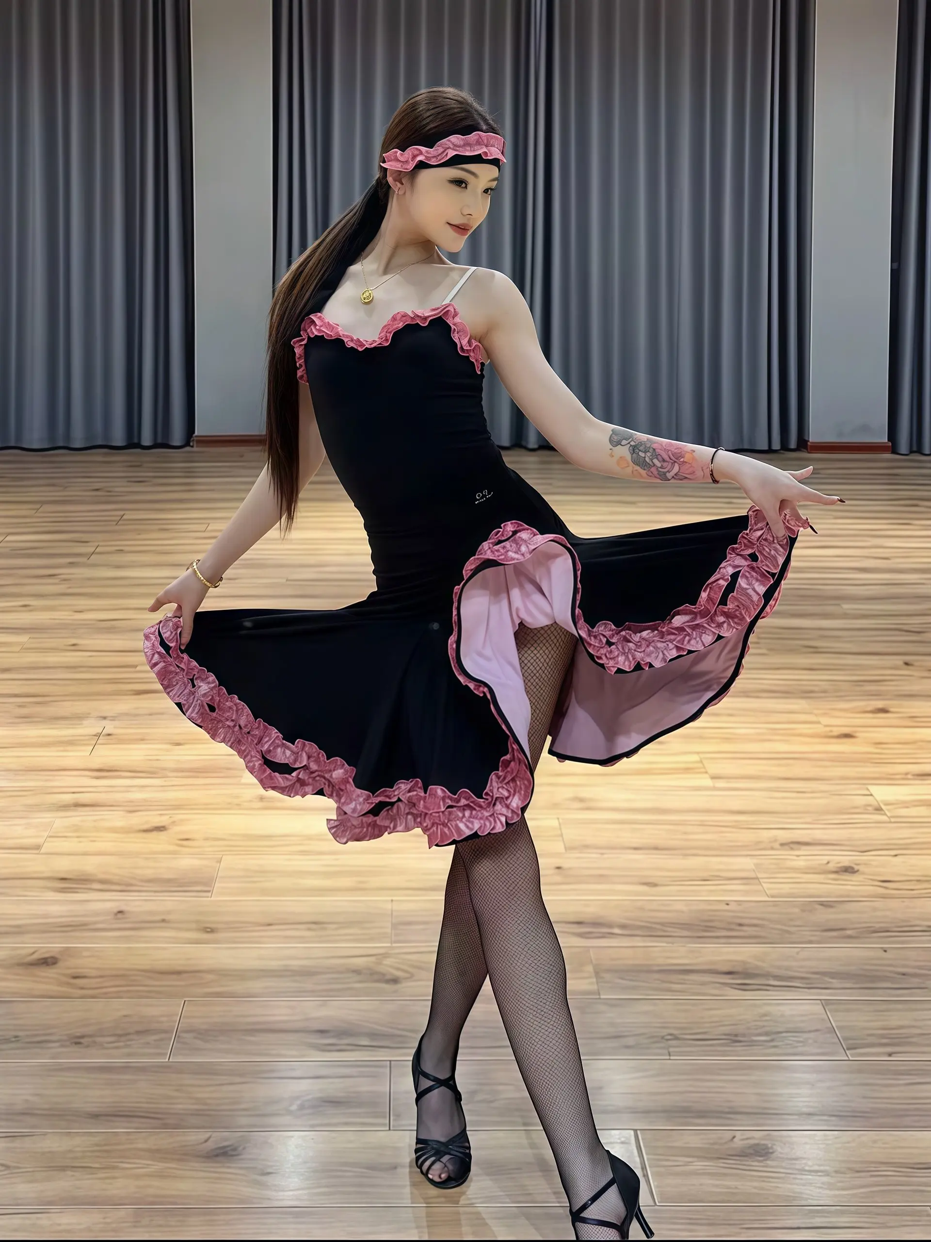 summer-2026-latin-dance-costume-adult-women's-halter-lace-large-skirt-competition-professional-art-exam-practice-uniform