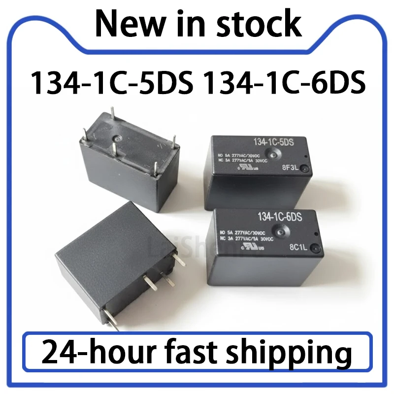 2PCS 134-1C-5DS 134-1C-6DS Relay 5-pin 5A Stock